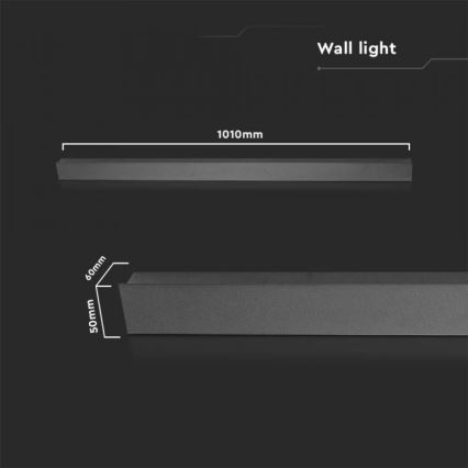 LED Applique murale d'extérieur LED/16W/230V 4000K IP65 101 cm noire