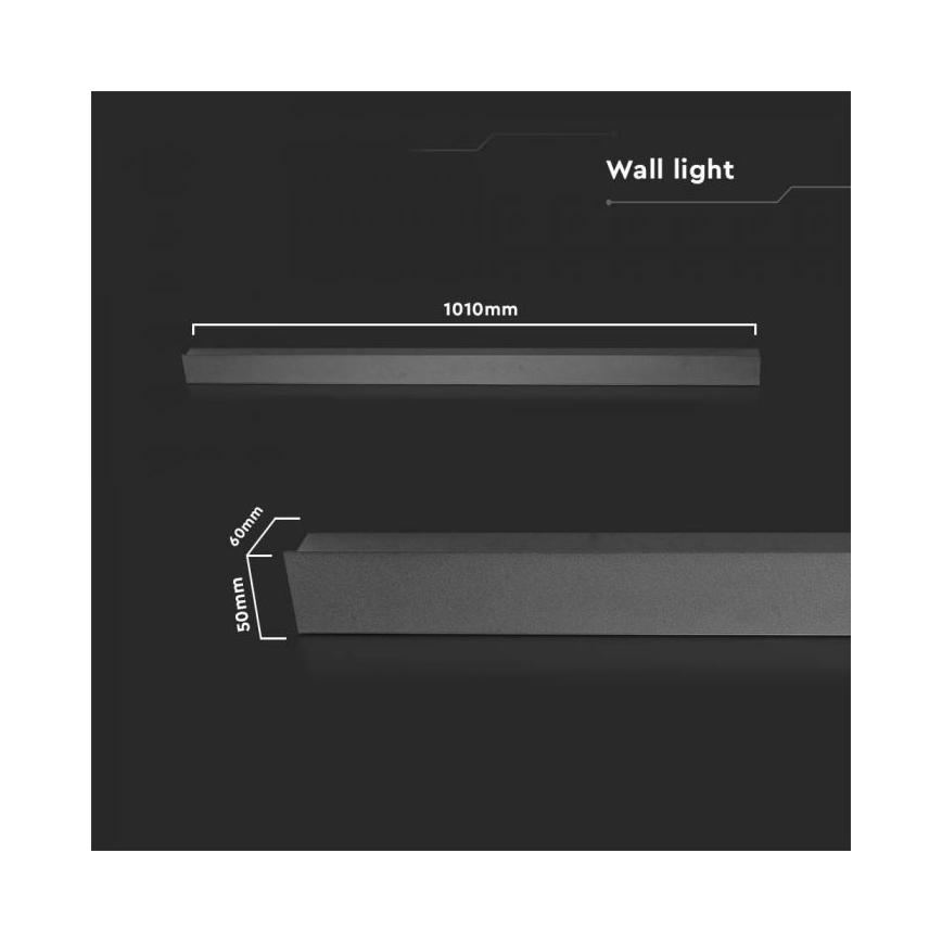 LED Applique murale d'extérieur LED/16W/230V 4000K IP65 101 cm noire