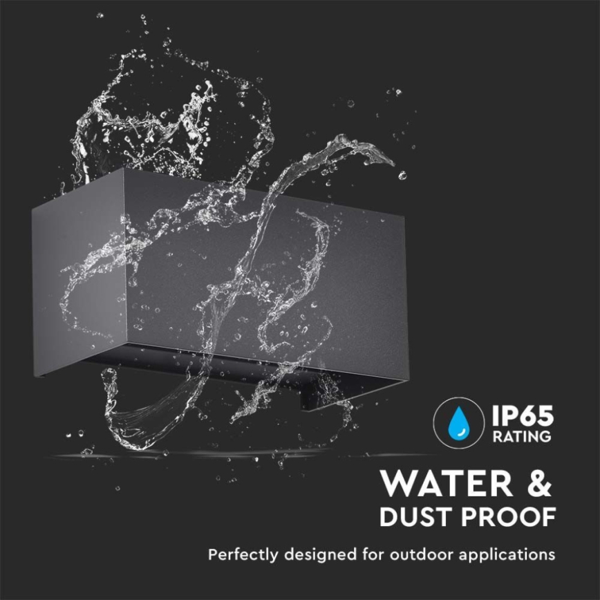 LED Applique murale d'extérieur LED/24W/230V 4000K IP65 noire