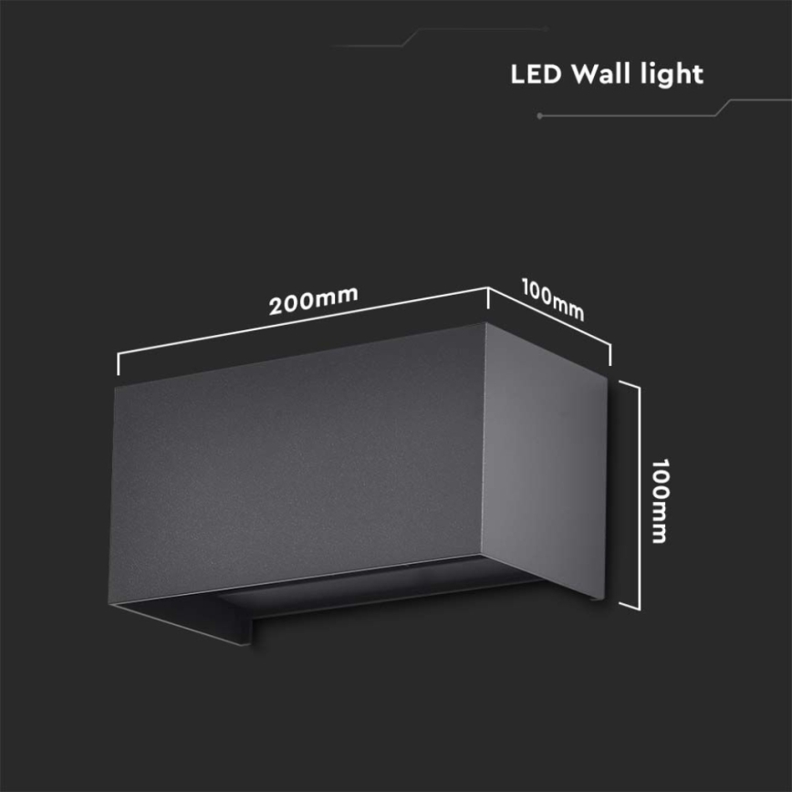 LED Applique murale d'extérieur LED/24W/230V 4000K IP65 noire