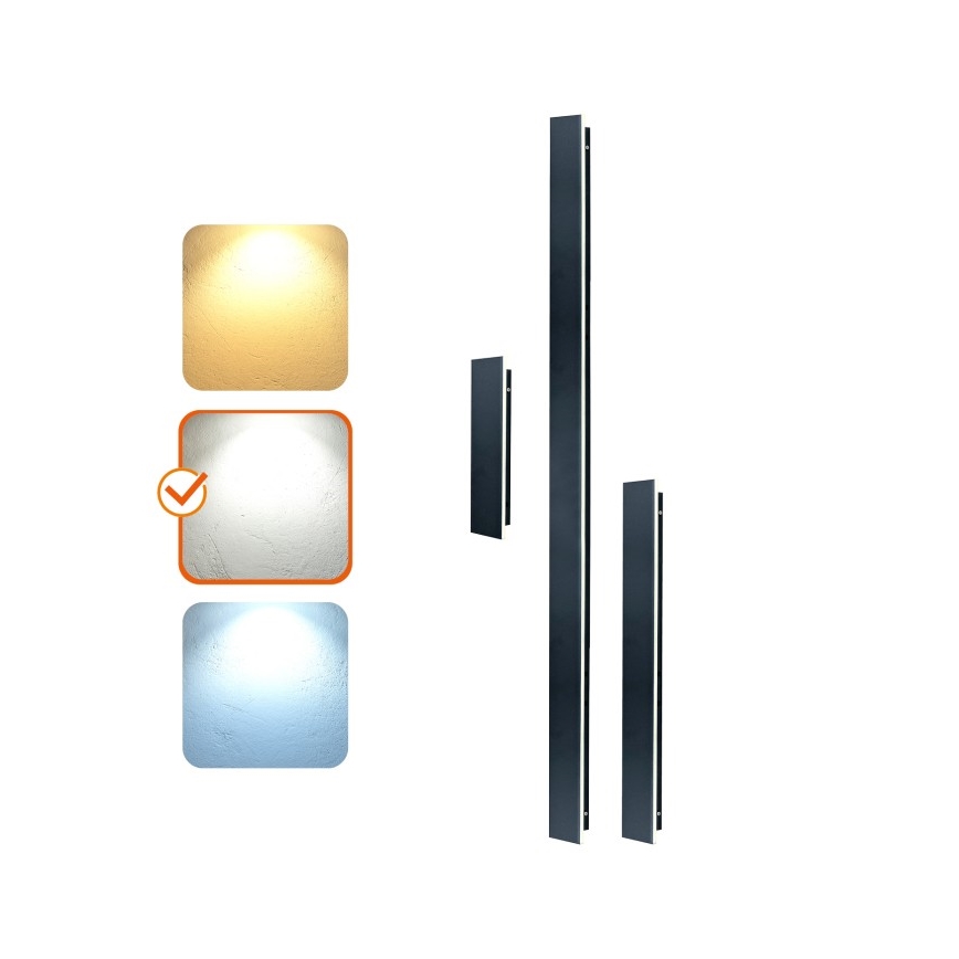 LED Applique murale extérieure MIRANA LED/8W/230V 4000K IP44 30 cm noire