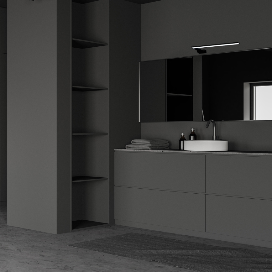 LED Applique murale pour salle de bains SHINE LED/11W/230V 45 cm IP44 noire