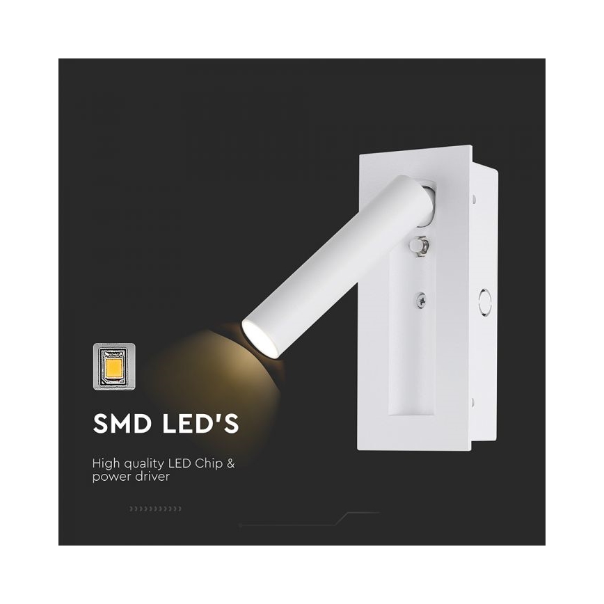 LED Applique murale spot LED/2W/230V 3000K blanche