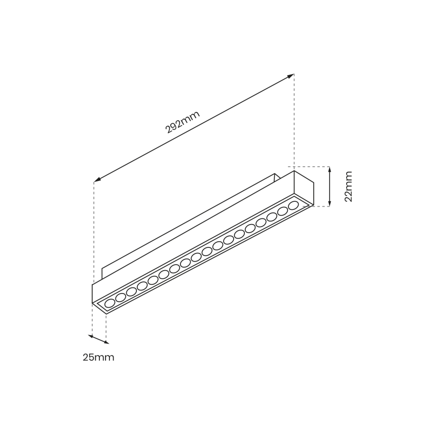 LED-verlichtingsarmatuur voor magnetisch railsysteem MAGNETIC TRACK LED/18W/48V 4000K