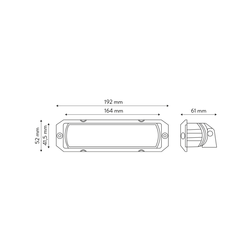 LED Puntlamp voor auto DUO BLACK LED/32W/9-36V IP69 6000K rechthoekig
