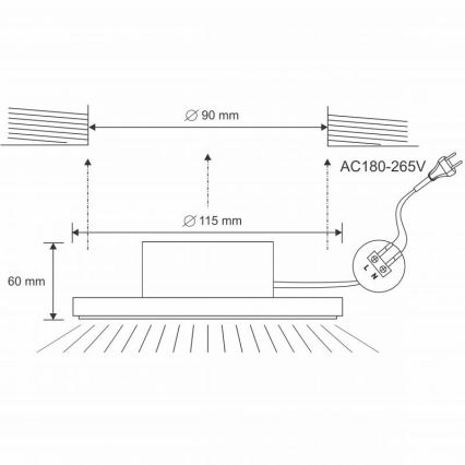 LED Badkamer inbouwspot LED/10W/230V 4000K zilver IP44