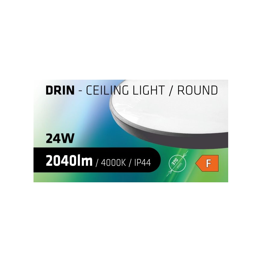 LED Badkamer plafondlamp CIRCLE LED/24W/230V 4000K diameter 37 cm IP44 zwart