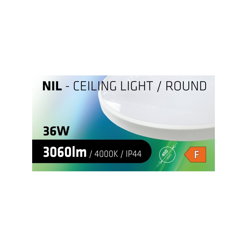 LED Badkamer plafondlamp CIRCLE LED/36W/230V 4000K diameter 45 cm IP44 wit