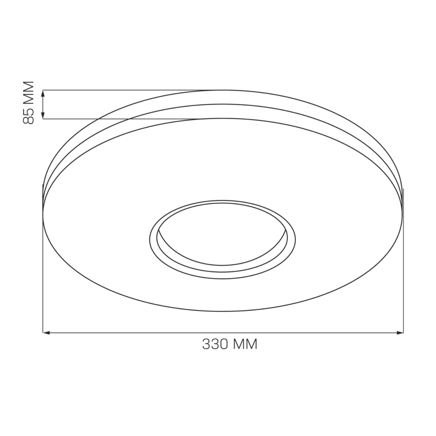 LED Badkamer plafondlamp DETROIT LED/18W/230V diameter 33 cm IP44