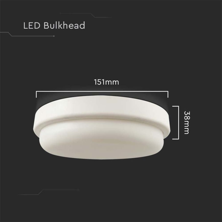 LED Badkamer plafondlamp LED/12W/230V 6500K IP54 diameter 15 cm
