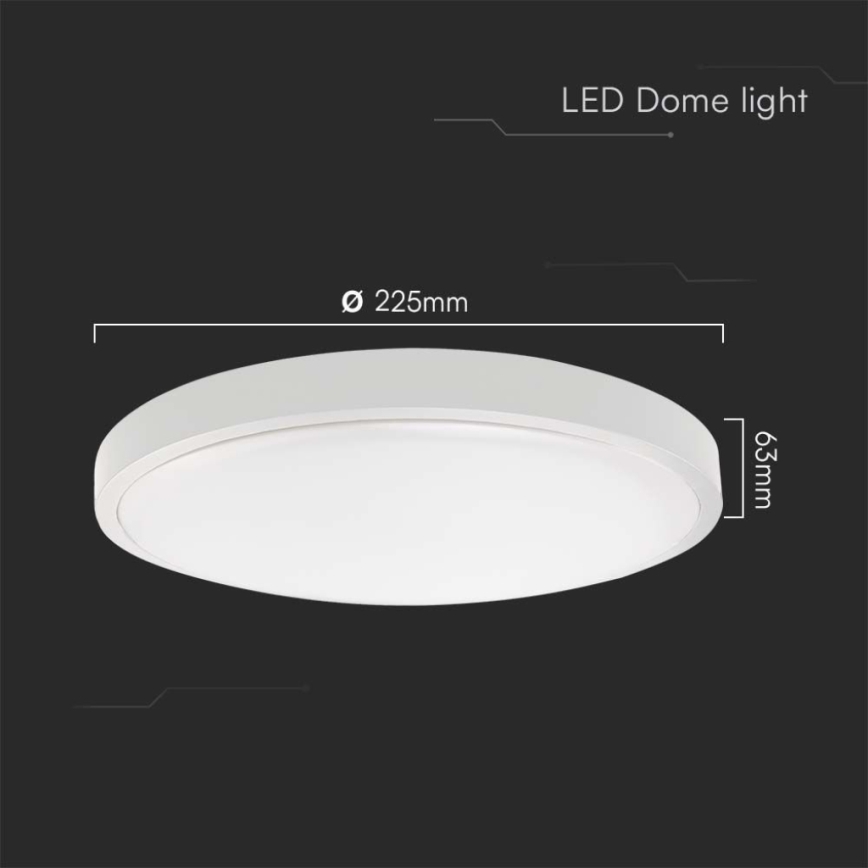 LED Badkamer plafondlamp LED/18W/230V 4000K IP44 diameter 22,5 cm wit