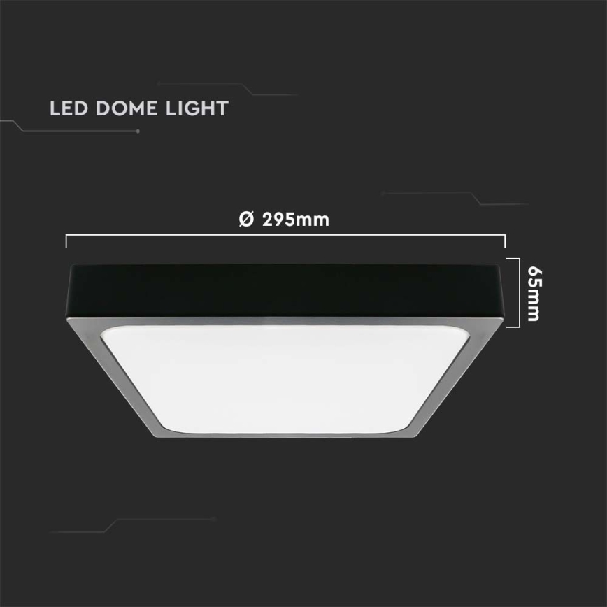 LED Badkamer plafondlamp LED/24W/230V 6500K IP44 zwart