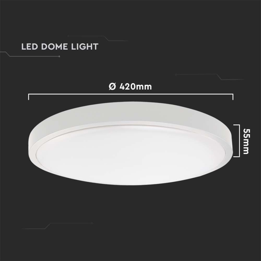 LED Badkamer plafondlamp LED/30W/230V 3000K IP44 diameter 42 cm wit