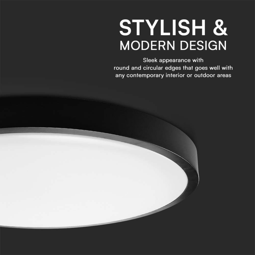 LED Badkamer plafondlamp LED/36W/230V 3000K IP44 zwart