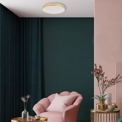 LED Badkamer plafondlamp MAYA LED/15W/230V diameter 33 cm IP44 goud
