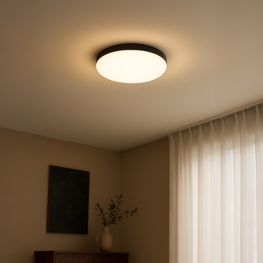 LED Badkamer plafondlamp MAYA LED/15W/230V diameter 33 cm IP44 zwart