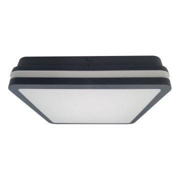 LED Badkamer plafondlamp met sensor ELLÉ LED/24W/230V 3000/4000/6500K 26x26 cm IP54 antraciet