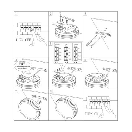 LED Badkamer plafondlamp met sensor ELLÉ LED/24W/230V 3000/4000/6500K diameter 26 cm IP54 antraciet
