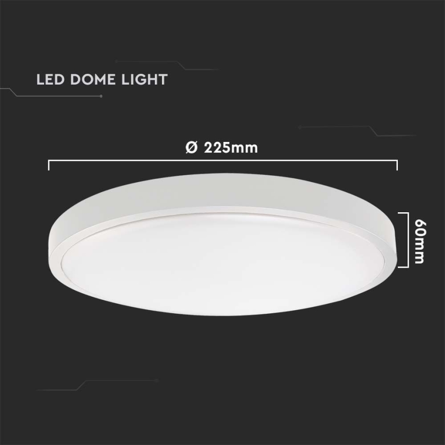 LED Badkamer plafondlamp met sensor LED/18W/230V 4000K IP44 diameter 22,5 cm wit