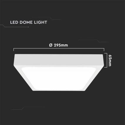 LED Badkamer plafondlamp met sensor LED/24W/230V 4000K IP44 29,5x29,5 cm wit