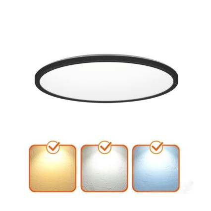 LED Badkamerplafondlamp NIVERA LED/12W/230V IP54 3000/4000/6000K Ø 22,5 cm zwart
