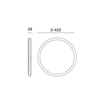 LED Badkamer plafondlamp NIVERA LED/32W/230V IP54 3000/4000/6000K Ø 42 cm zwart