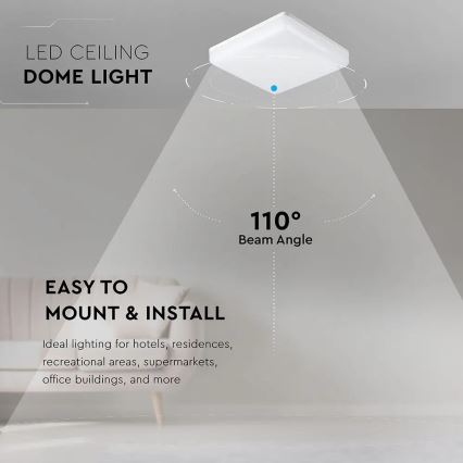LED Badkamer plafondlamp SAMSUNG CHIP LED/15W/230V 6500K IP44 20x20 cm