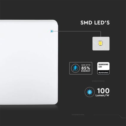 LED Badkamer plafondlamp SAMSUNG CHIP LED/15W/230V 6500K IP44 20x20 cm