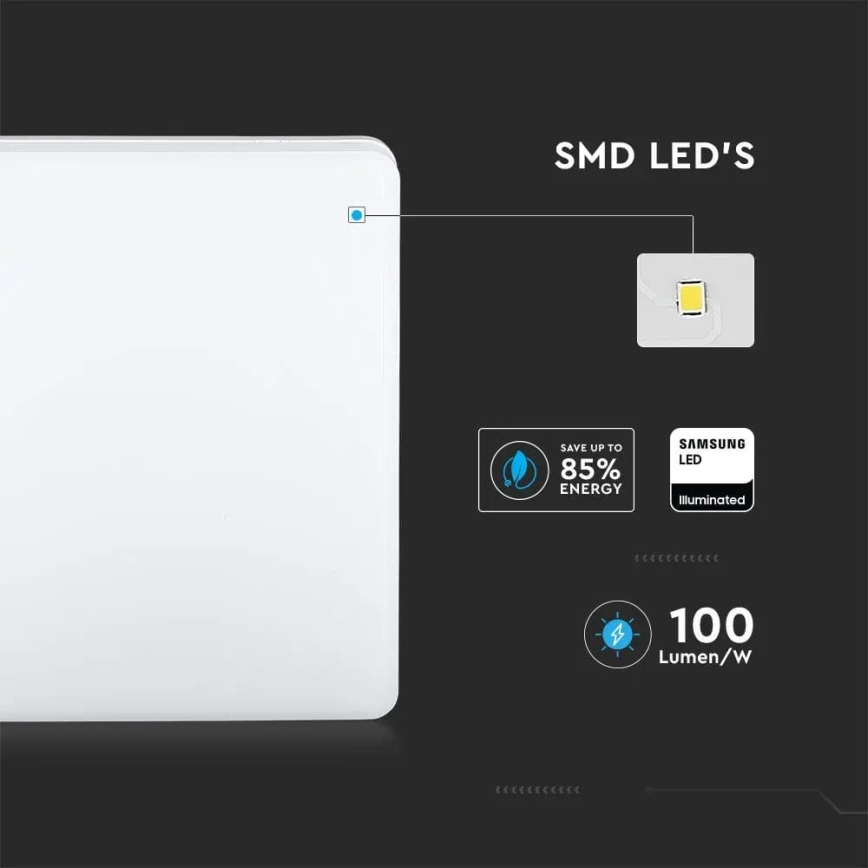 LED Badkamer plafondlamp SAMSUNG CHIP LED/15W/230V 6500K IP44 20x20 cm