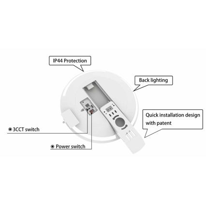 LED Dimbare badkamer plafondverlichting SLIDE LED/6/12/18/24W/230V 2900/4000/6200K IP44 wit