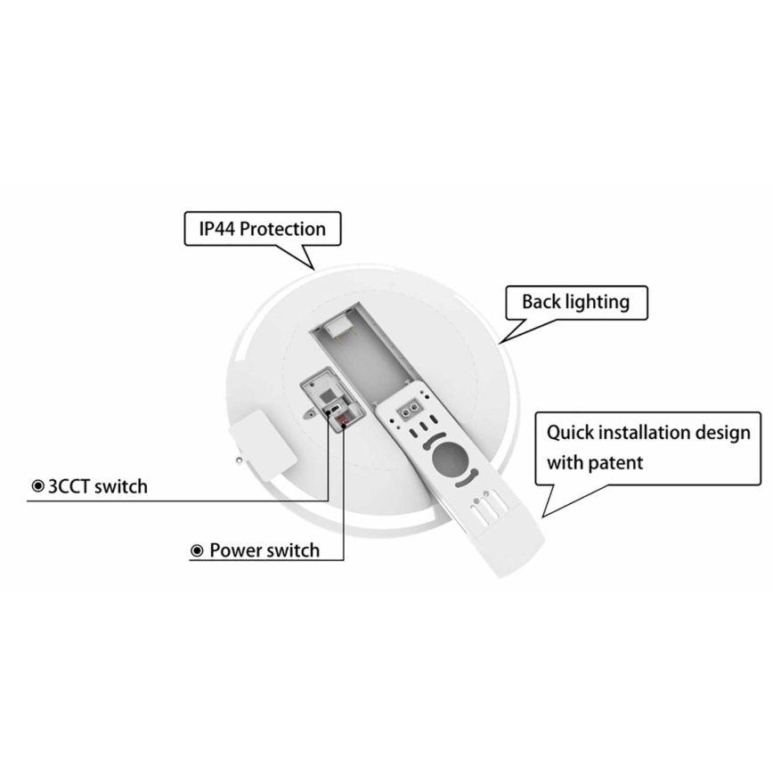 LED Dimbare badkamer plafondverlichting SLIDE LED/6/12/18/24W/230V 2900/4000/6200K IP44 wit