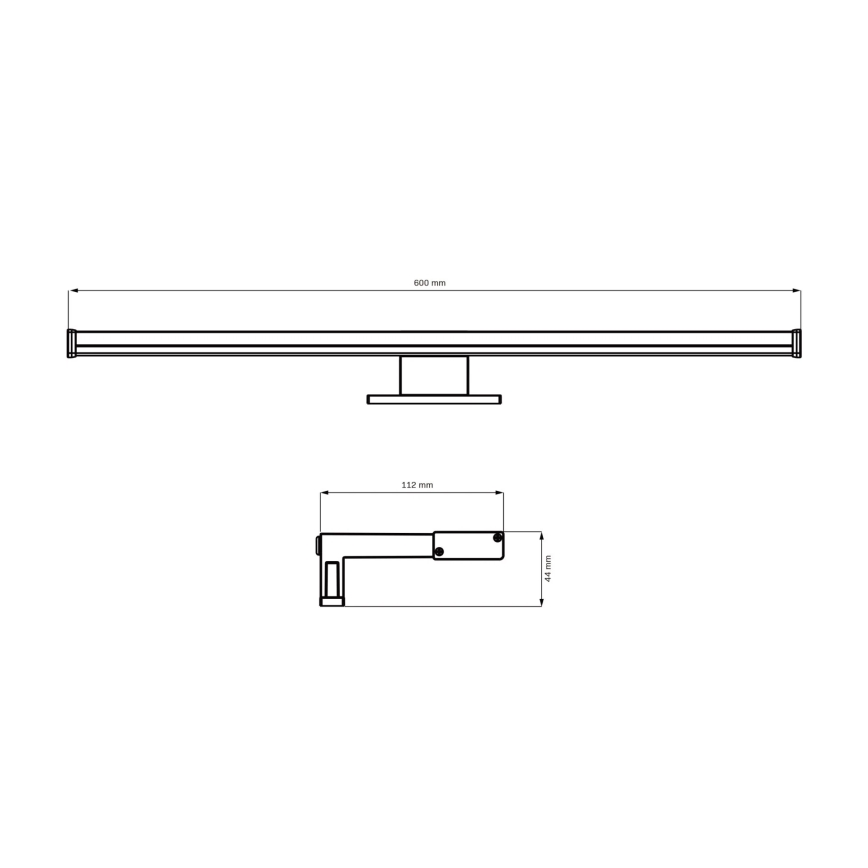 LED Badkamer spiegelverlichting ELBA LED/12W/230V 4000K 60 cm IP44 zwart