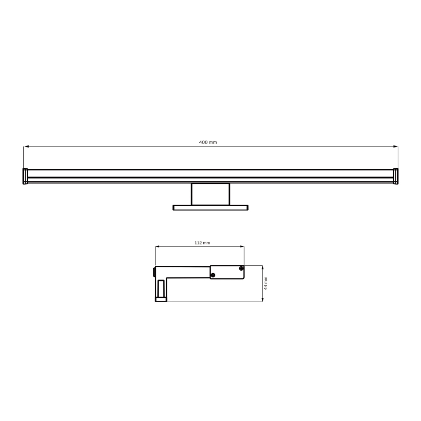 LED Badkamer spiegelverlichting ELBA LED/8W/230V 4000K 40 cm IP44 zwart