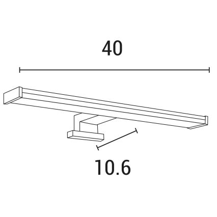 LED Badkamer spiegelverlichting LED/8W/230V 3000K 40 cm IP44 glanzend chroom