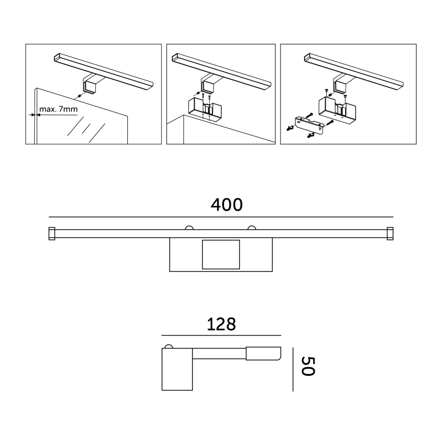 LED Badkamer spiegelverlichting LED/8W/230V 4000K IP44 40 cm
