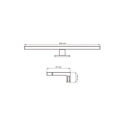 LED Badkamer spiegelverlichting MILOS LED/5W/230V 4000K 30 cm IP44 zwart
