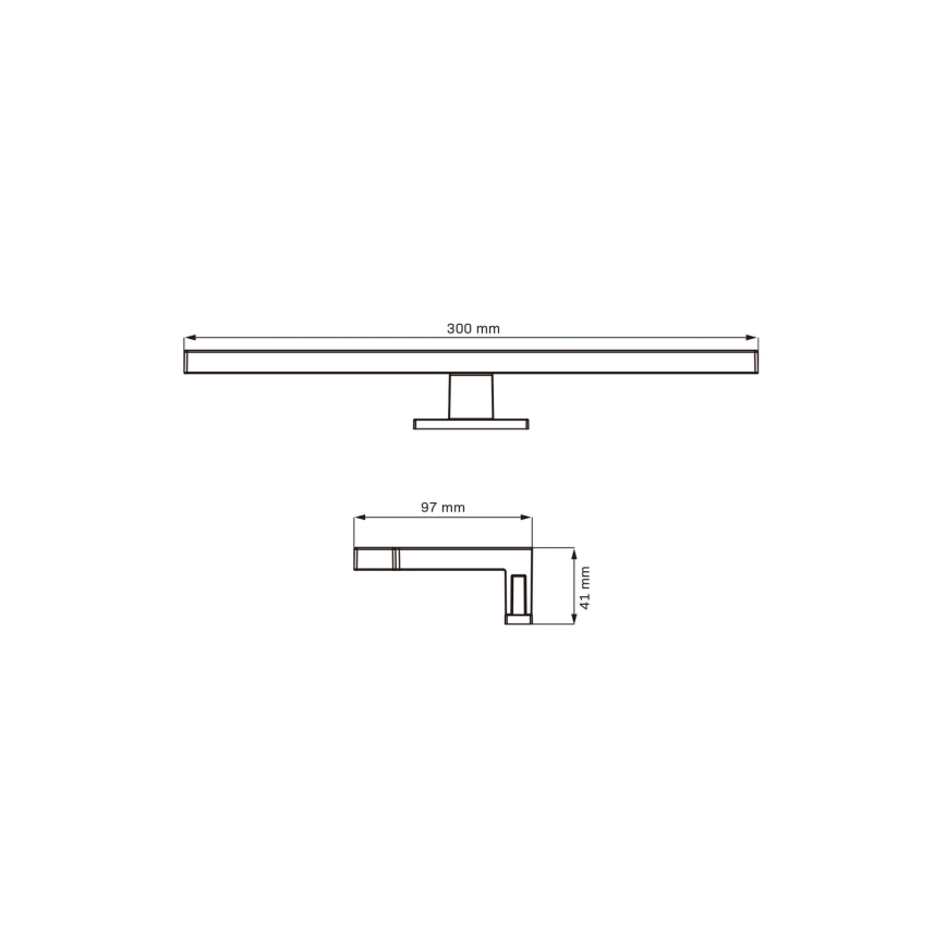 LED Badkamer spiegelverlichting MILOS LED/5W/230V 4000K 30 cm IP44 zwart