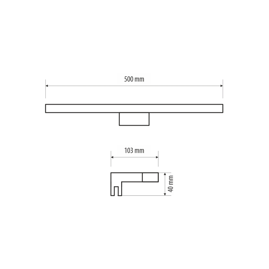 LED Badkamer spiegelverlichting MIRROR LED/10W/230V 50 cm IP44 glanzend chroom