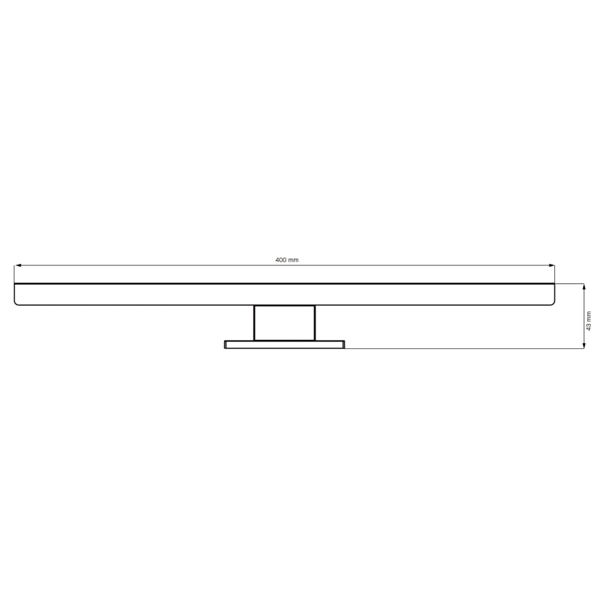 LED Badkamer spiegelverlichting SAMOS LED/8W/230V 4000K 40 cm IP44 zwart
