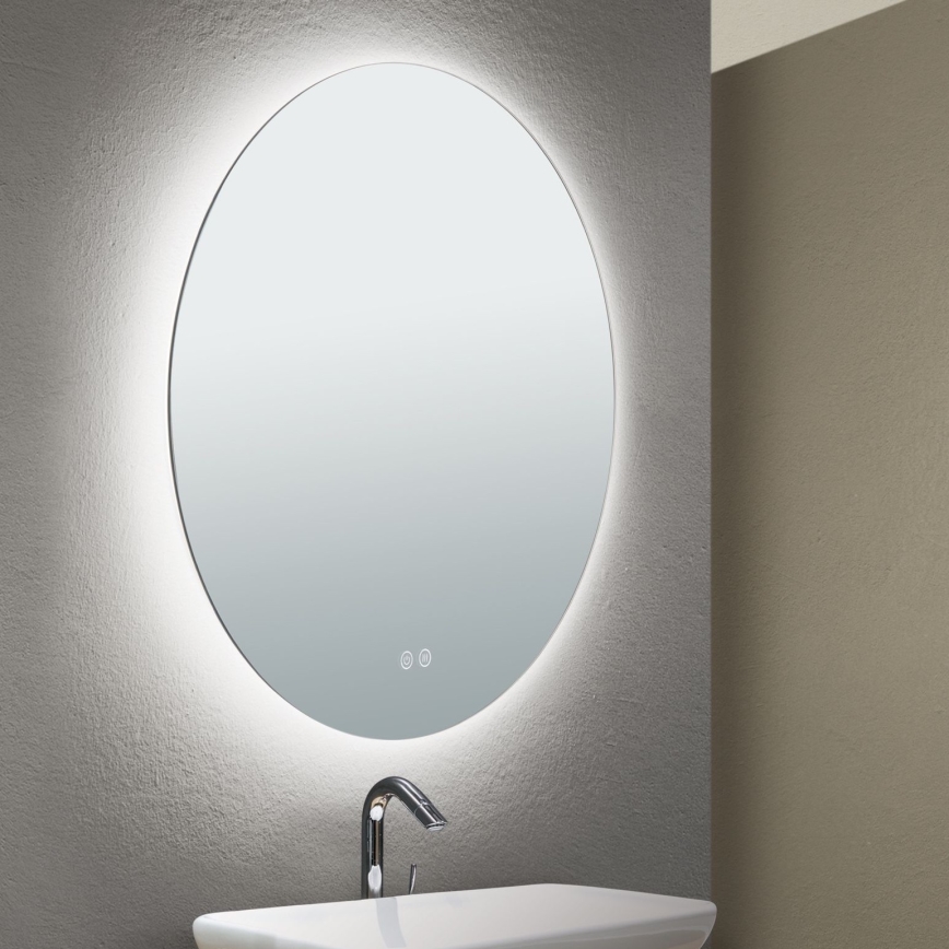 LED Badkamer verwarmde wand spiegel met een achtergrondverlichting FOCUS LED/25W/230V 3000/4200/6000K diameter 60 cm IP44