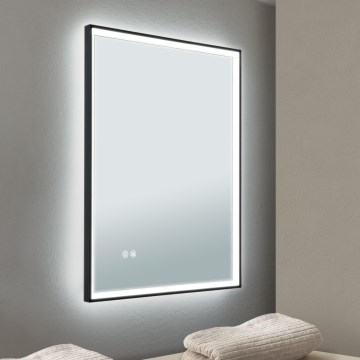 LED Badkamer verwarmde wandspiegel met verlichting FRAME LED/48W/230V 3000/4000/6000K 60x45 cm IP44