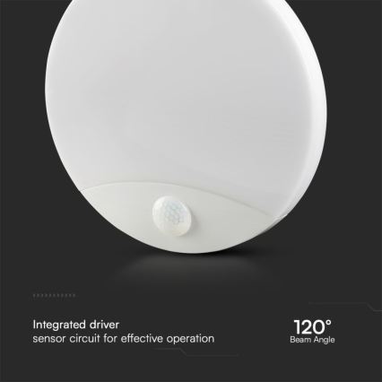 LED Badkamer wandlamp met sensor SAMSUNG CHIP LED/15W/230V 3000/4000/6000K IP44 wit