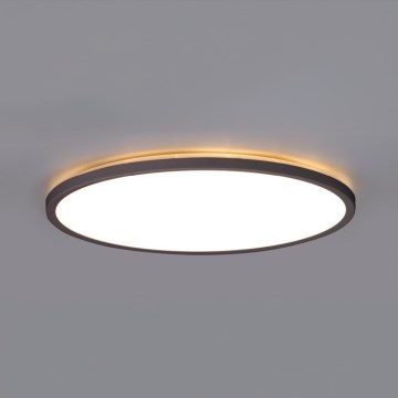 LED Badkamerlamp met bewegings- en schemersensor NIVERA LED/12W/230V IP54 3000/4000/6000K Ø 22,5 cm zwart + afstandsbediening