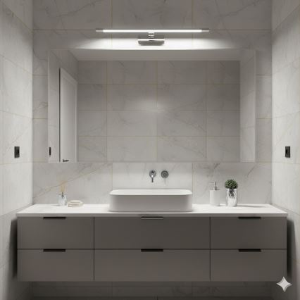 LED-spiegelverlichting KLIMT voor de badkamer, 12W, 230V, 3000/4000/6000K, 60 cm, IP44, glanzend chroom