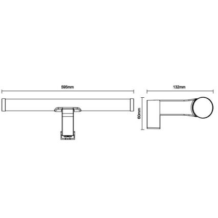 LED-badkamerspiegelverlichting LED/12W/230V 59,5 cm IP44 glanzend chroom