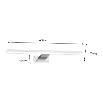 LED Badkamerverlichting Spiegel SHINE LED/13,8W/230V IP44 wit/glanzend chroom