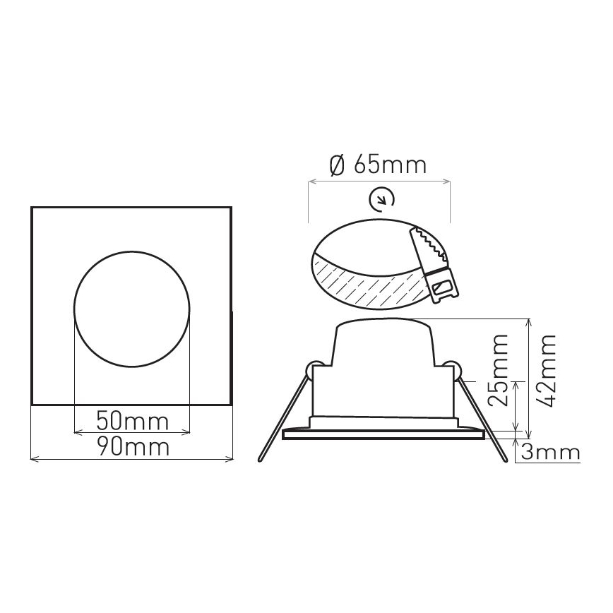 LED badkamerspot BONO LED/5W/230V 3000K IP65 zwart