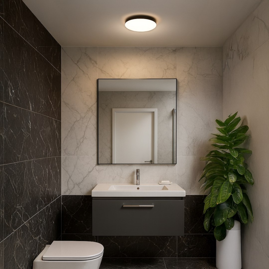 LED Badkamer plafondlamp met sensor MAYA LED/13W/230V Ø 33 cm IP44 zwart