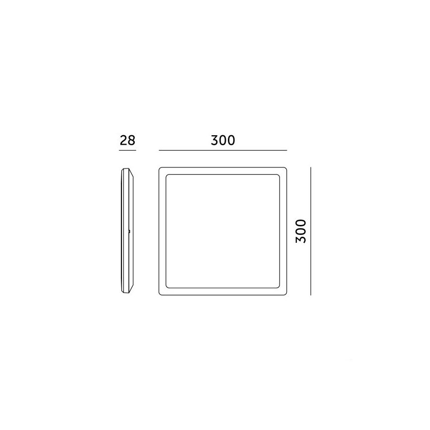 LED Badkamerlamp met bewegings- en schemersensor NIVERA LED/18W/230V IP54 3000/4000/6000K 30x30 cm wit + afstandsbediening