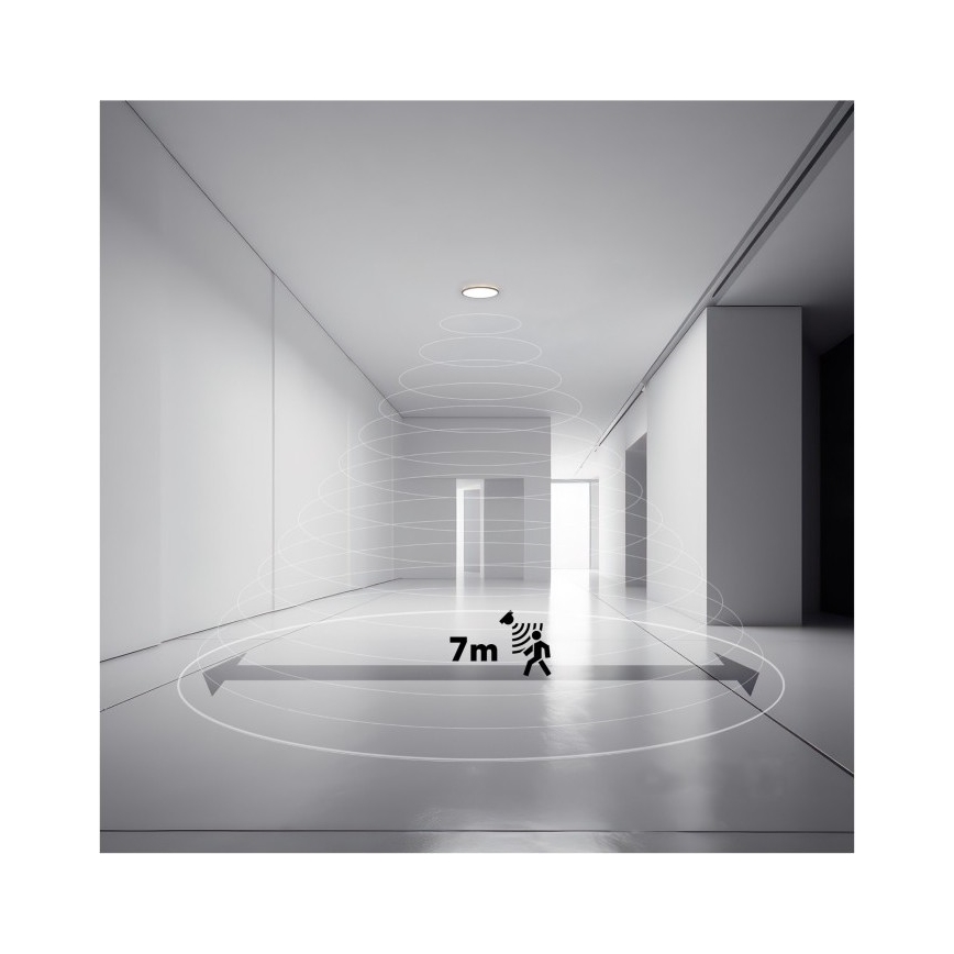 LED Badkamerlamp met bewegings- en schemersensor NIVERA LED/18W/230V IP54 3000/4000/6000K Ø 30 cm wit + afstandsbediening
